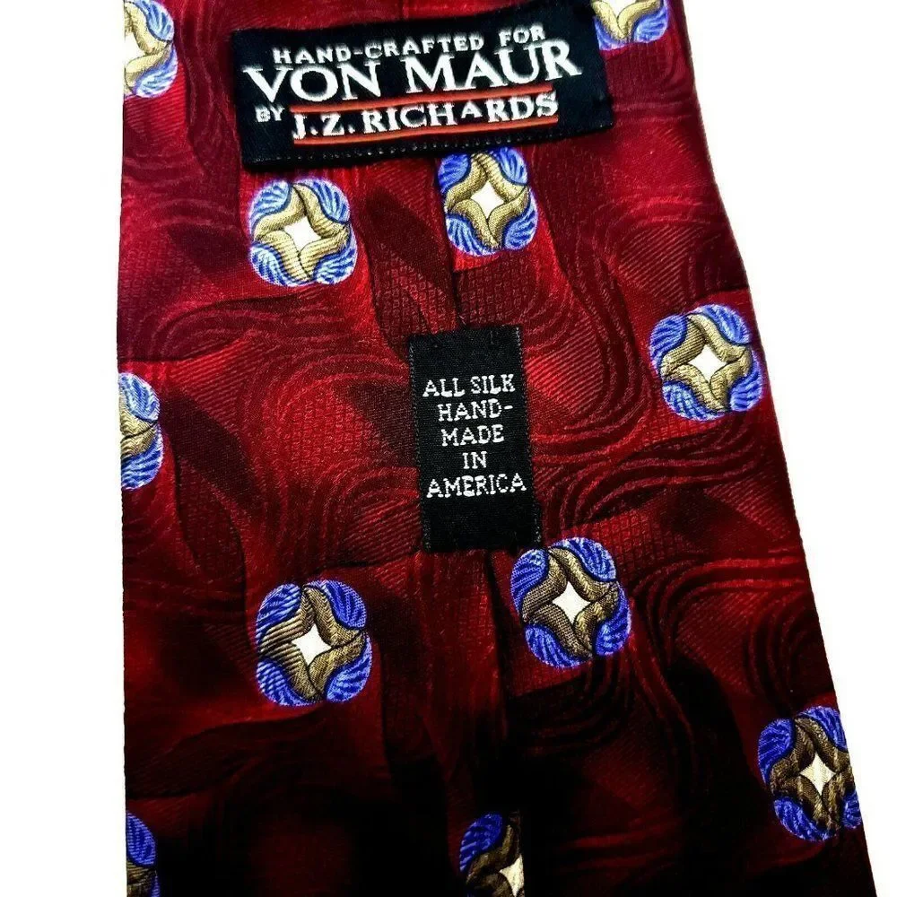 Jz Richards Von Maur‎ Silk Tie Print Red Floral Abs